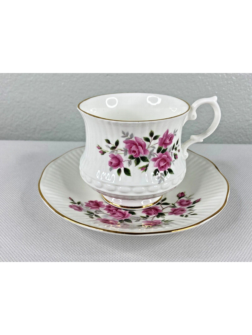 Royal Minster Pink Rose Tea Cup & Saucer